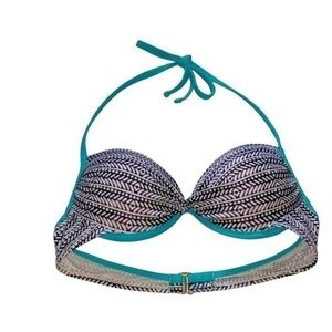 🔥NEW WITHOUT TAGS - Hot Water Cyan Accented Push-Up Bikini